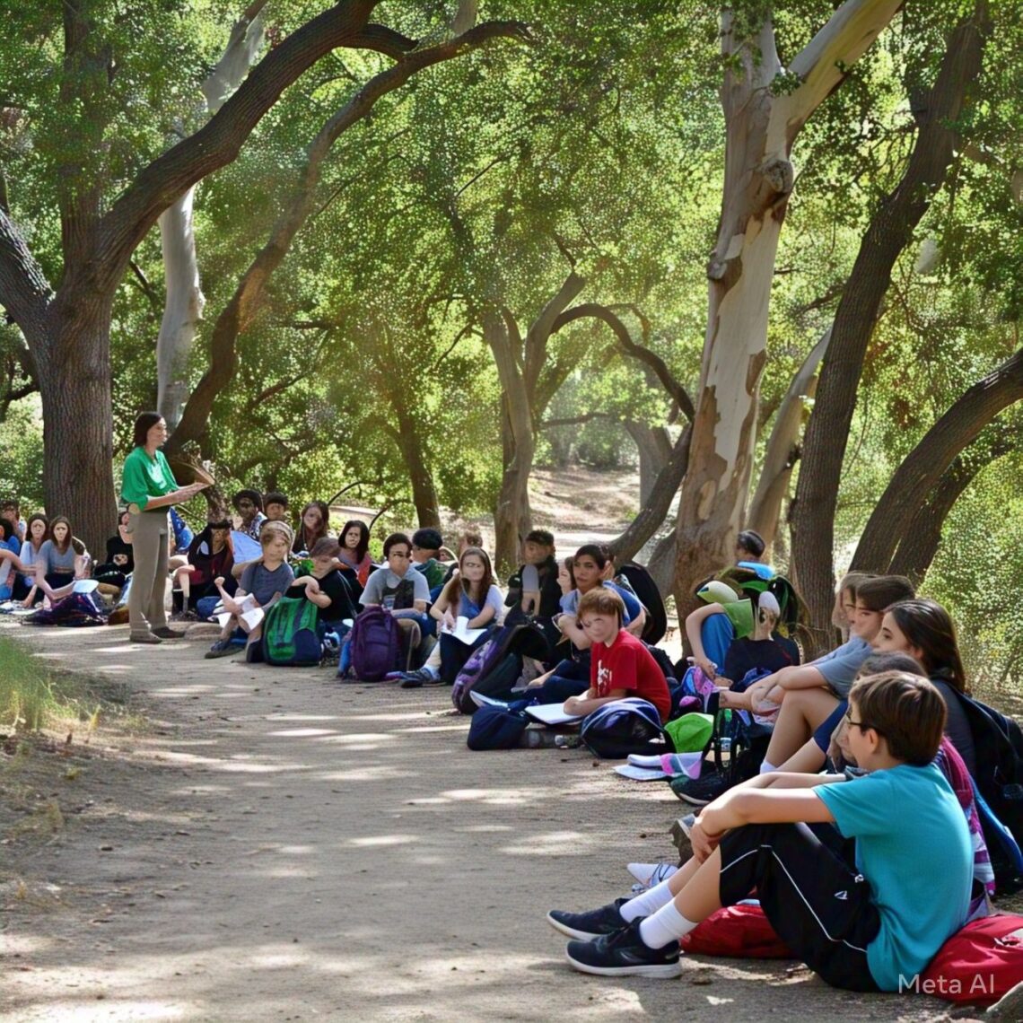 Students learning at Malabar Hill Nature Trail
