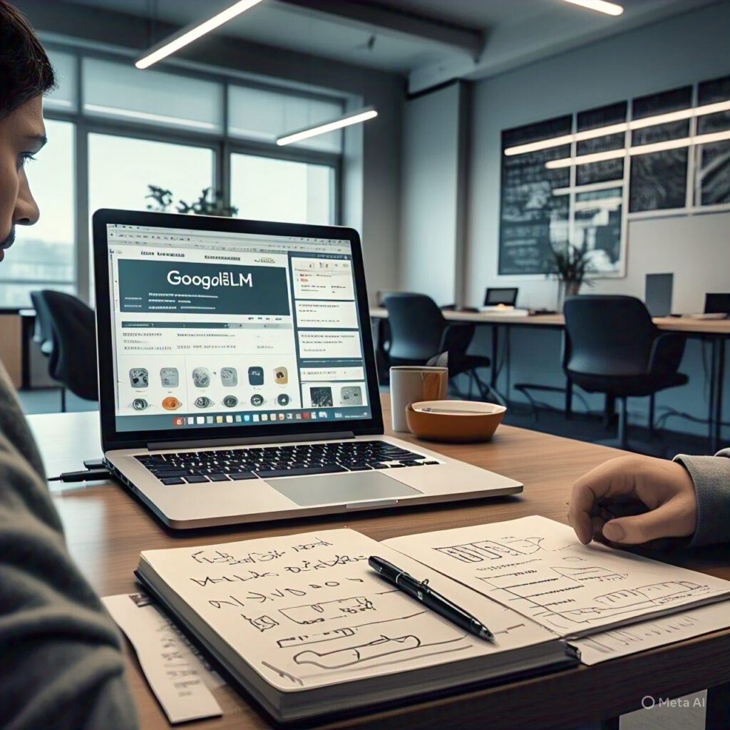 Add an image that represents Google NotebookLM or the concept of AI podcasts