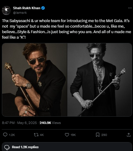 Shah Rukh Khan Says ‘Met Gala Is Not My Space’