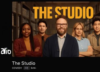 Apple TV+ interface showing The Studio series page