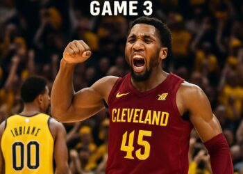 Cavaliers vs Pacers Game 3 - Donovan Mitchell celebration