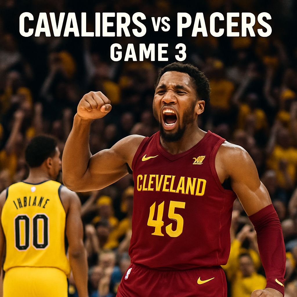 Cavaliers vs Pacers Game 3 - Donovan Mitchell celebration