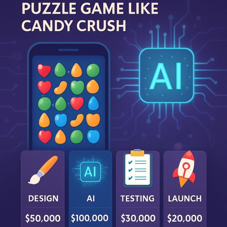 Cost breakdown to build an app with Candy Crush AI features