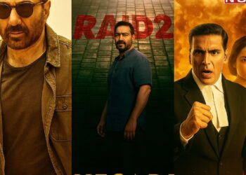 Jaat Box Office Collection 2025 – Poster clash between Jaat, Raid 2, and Kesari Chapter 2 highlighting final earnings and verdicts