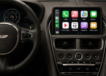 Apple CarPlay Ultra dashboard integration in an Aston Martin