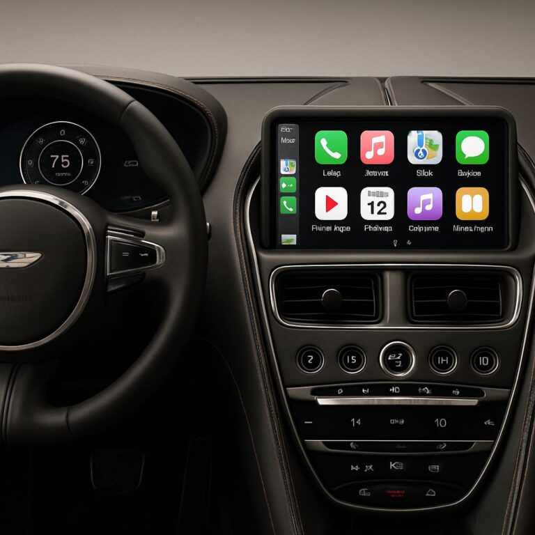 Apple CarPlay Ultra dashboard integration in an Aston Martin