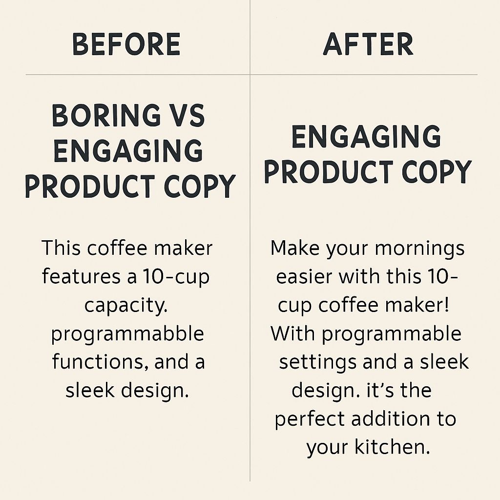 Shopify SEO product description example