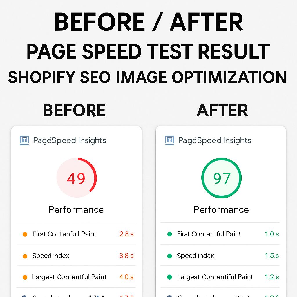 Shopify SEO image optimization speed test