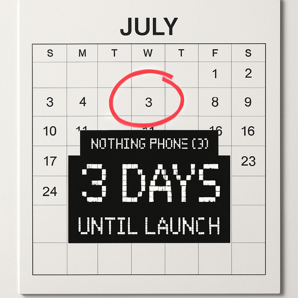 Nothing Phone 3 launch date July 2025 calendar