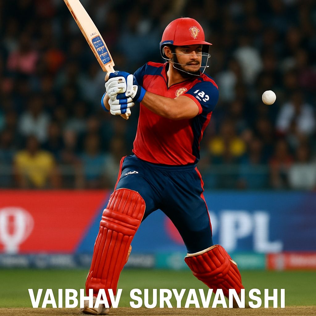 Vaibhav Suryavanshi IPL 2025 batting action