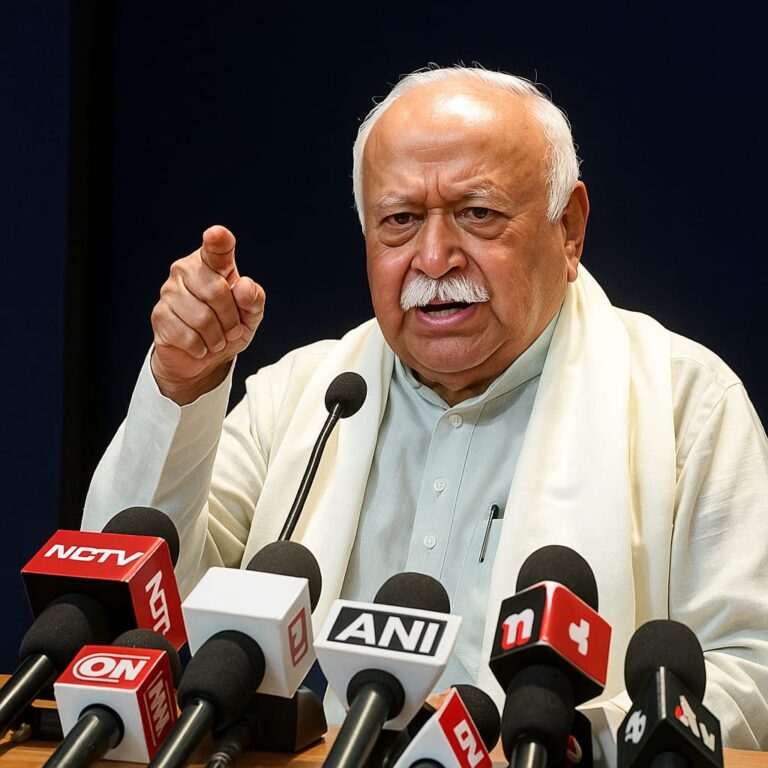 RSS Chief Mohan Bhagwat emphasizing national security as a civilizational duty through cultural unity, family values, and societal strength in India