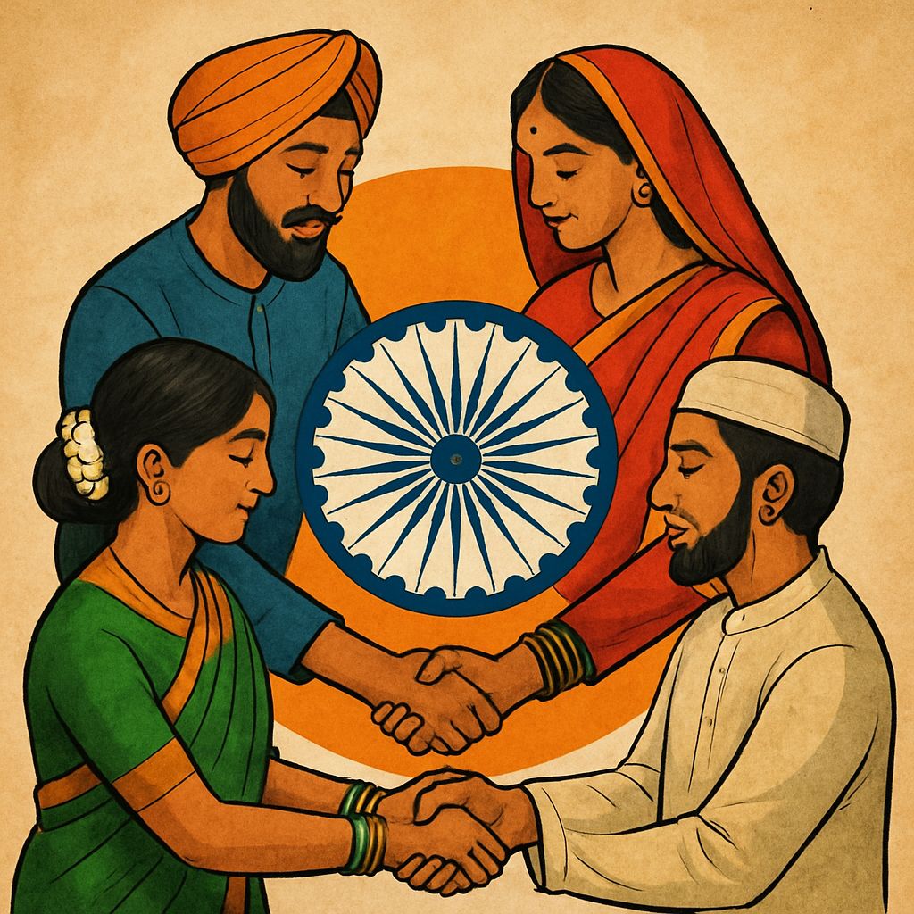 Symbolic representation of Indian community unity and resilience