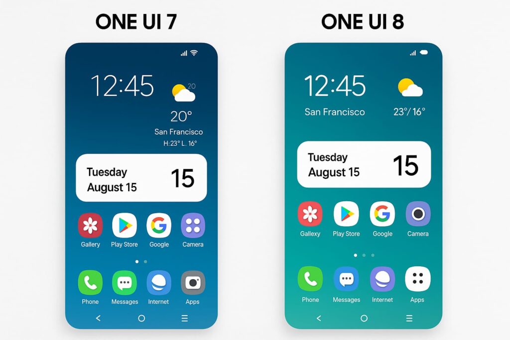 One UI 8 vs 7 interface changes