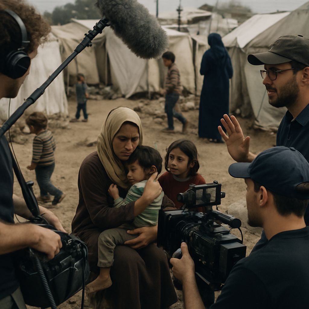 Tourist Family OTT Release - Film shoot showing Chennai refugee camp setup