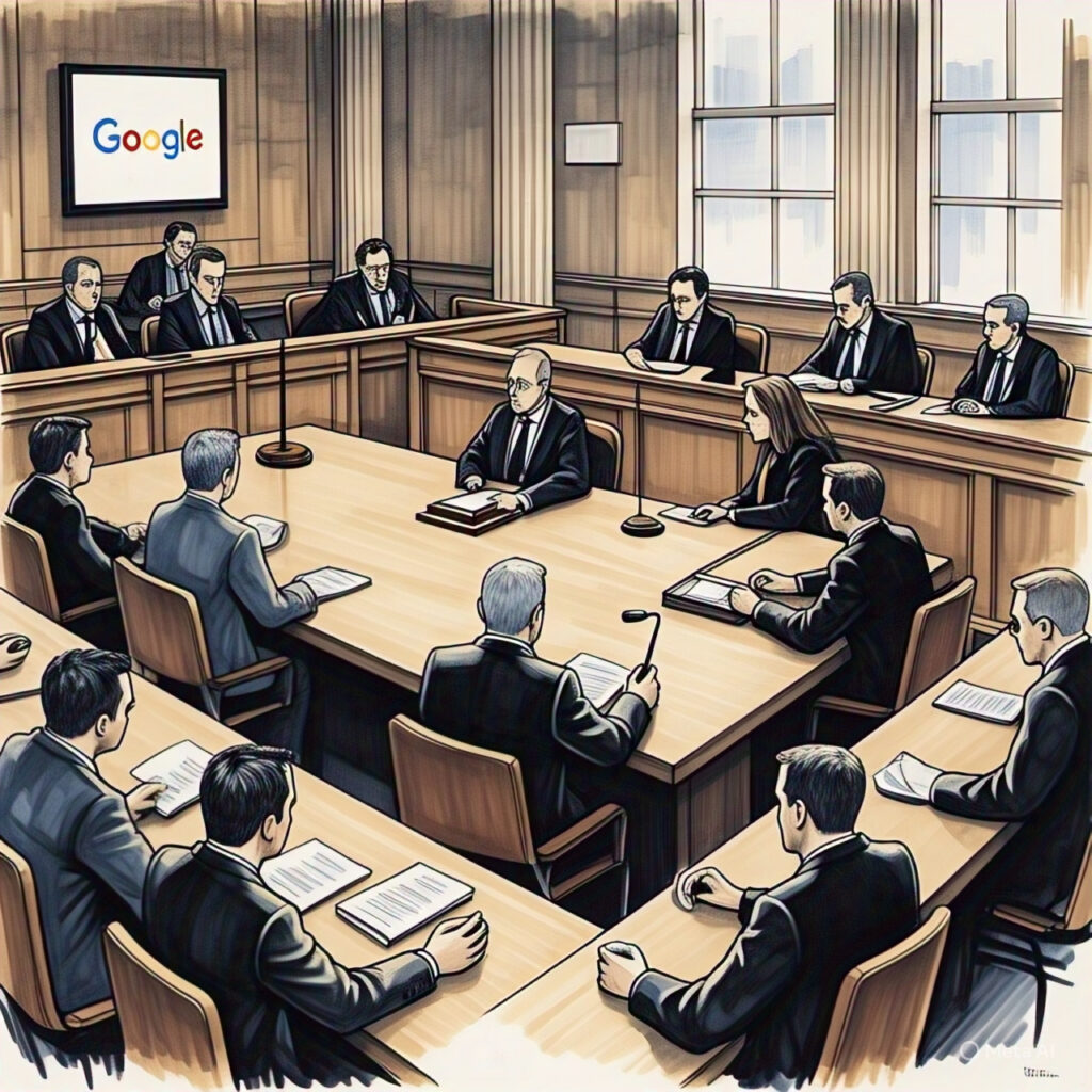 Google Ad Tech Monopoly DOJ trial sketch