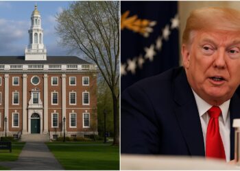 Harvard SEVP lawsuit protest outside university gates with students holding signs defending international rights