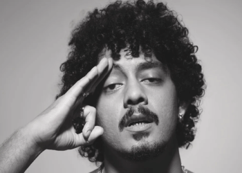 Indian rapper Hanumankind performing live on stage at Netflix Tudum 2025 global event in Los Angeles