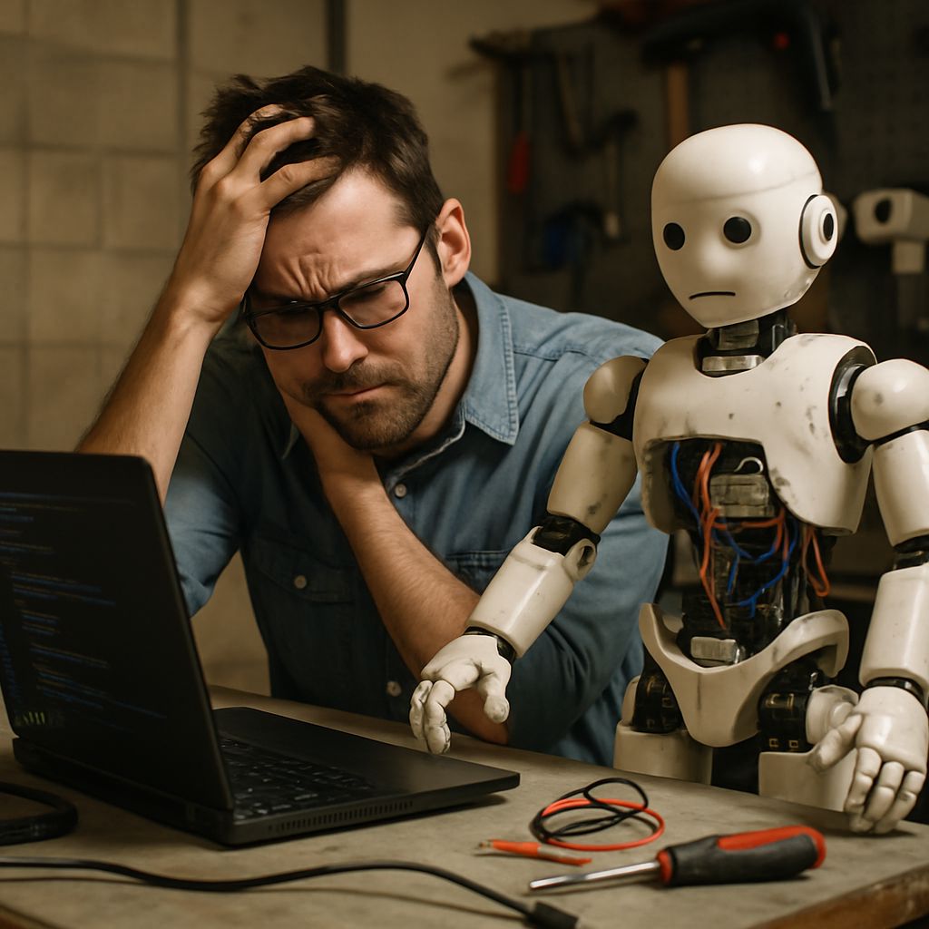 Engineer struggling with robotic inspection path