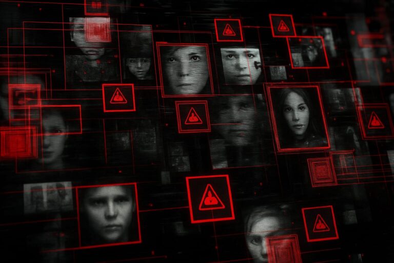 Illustration of a Fake AI Jobseeker using deepfake technology during a virtual interview in 2025