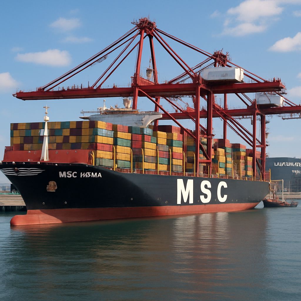 MSC IRINA at Vizhinjam Port docking scene