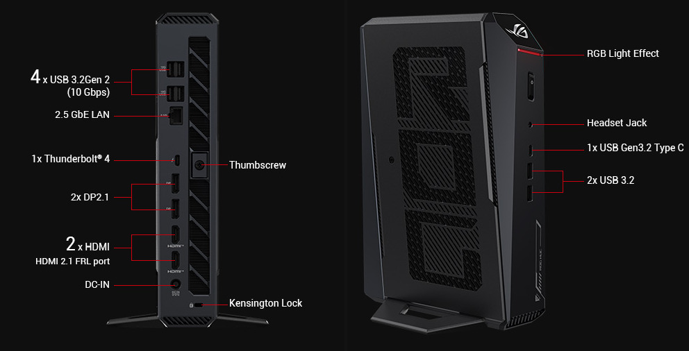 ASUS ROG NUC 2025 I/O ports
