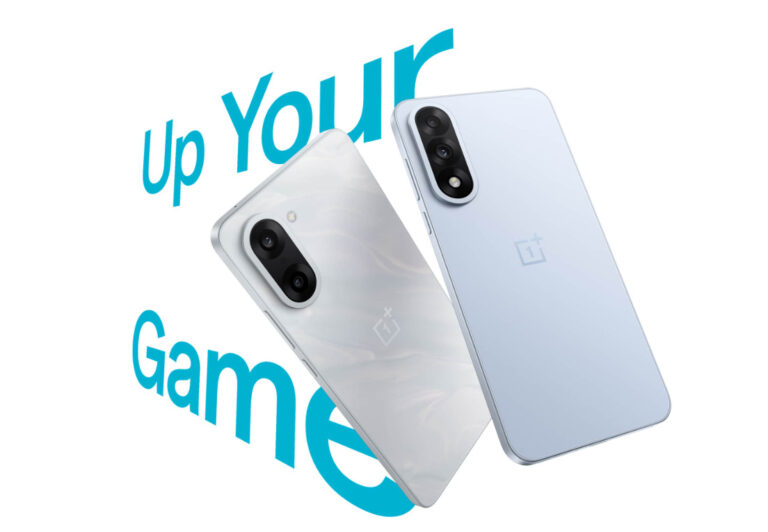 OnePlus Nord CE 5 smartphone front and back view in Black Infinity and Marble Mist color with 120Hz AMOLED display