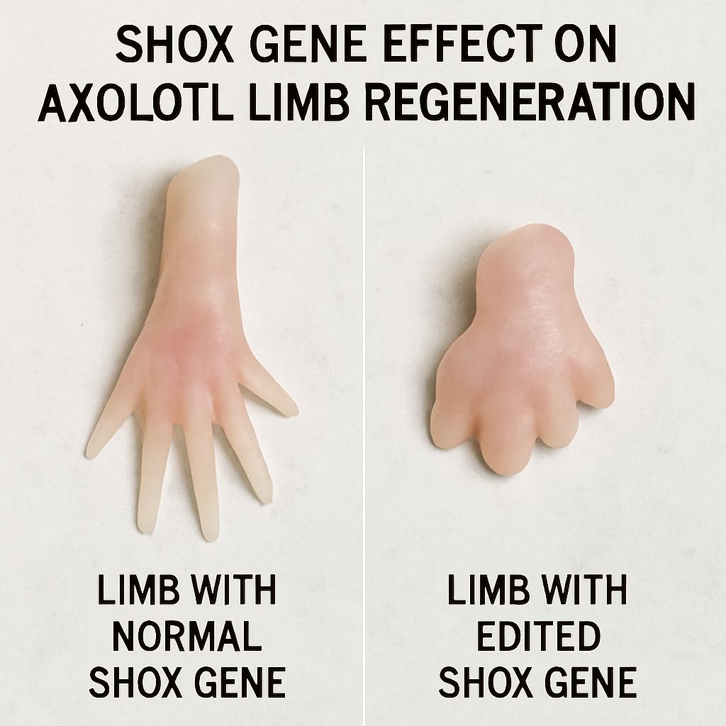 Shox gene effect on axolotl limb regeneration