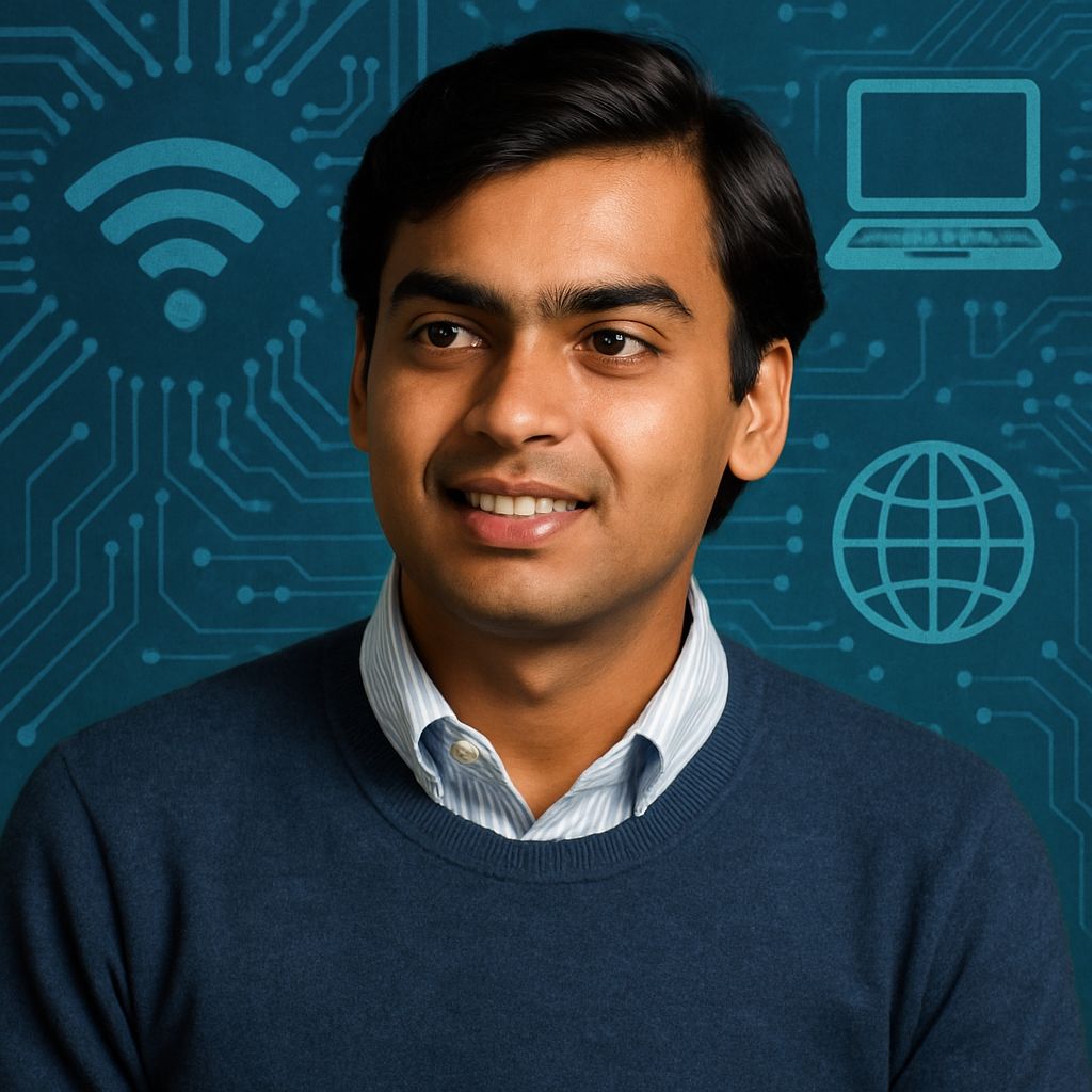 Young Mukesh Ambani at ICT Mumbai campus, reflecting his student days and alma mater connection