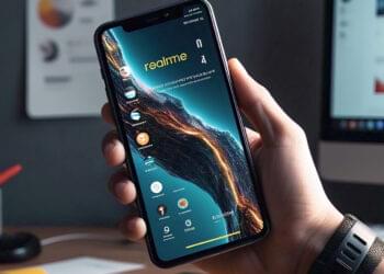 Person holding Realme GT 7 outdoors with the bright 144Hz OLED display visible