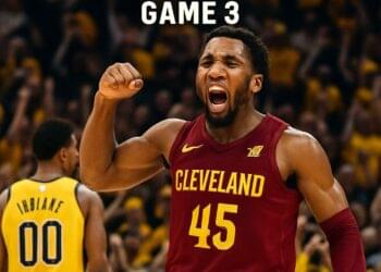 Cavaliers vs Pacers Game 3 - Donovan Mitchell celebration